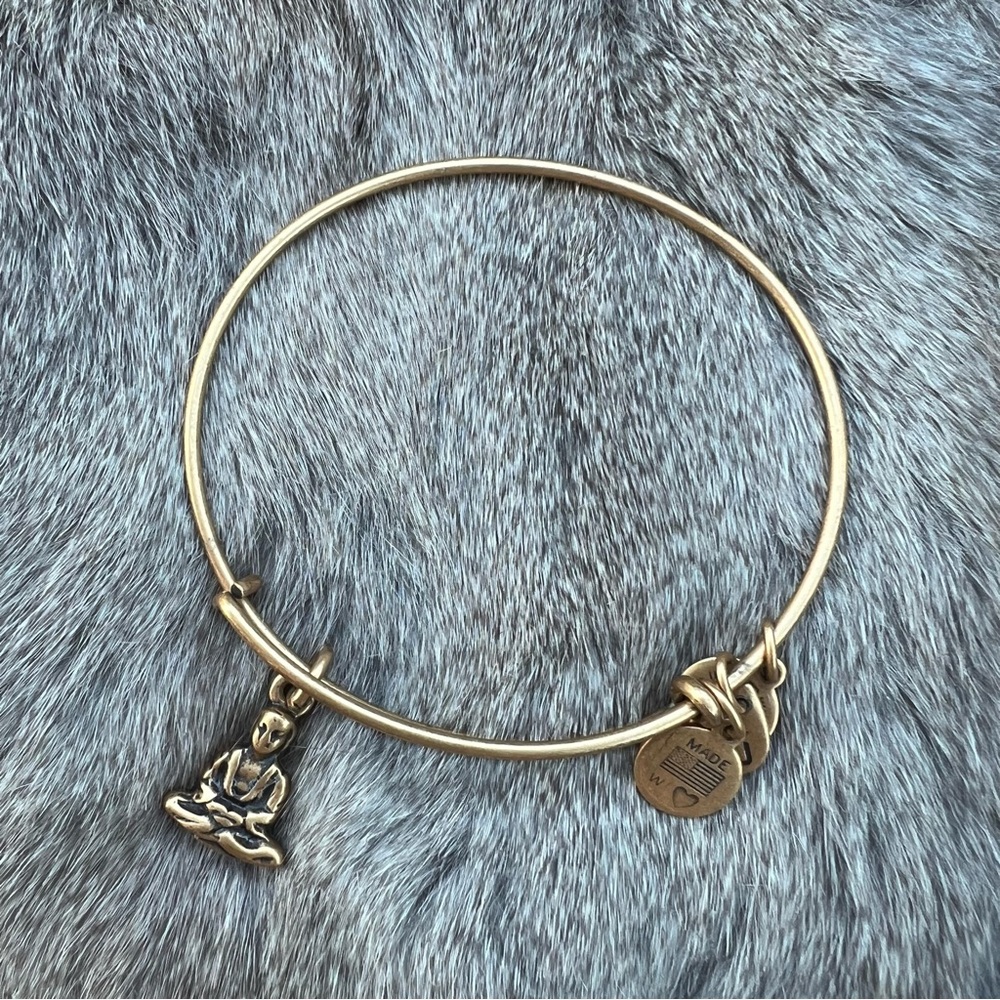 Alex and Ani Rafaelian Gold Buddha Charm Bangle Bracelet RARE